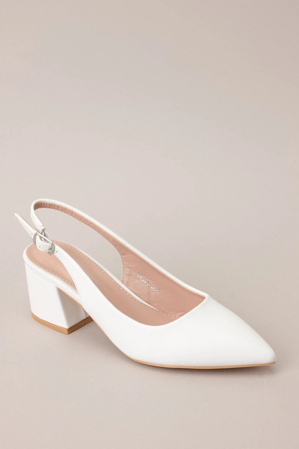 Women's Life In A Flash White Sling Back Heels | Heel Measures 2.5" 3