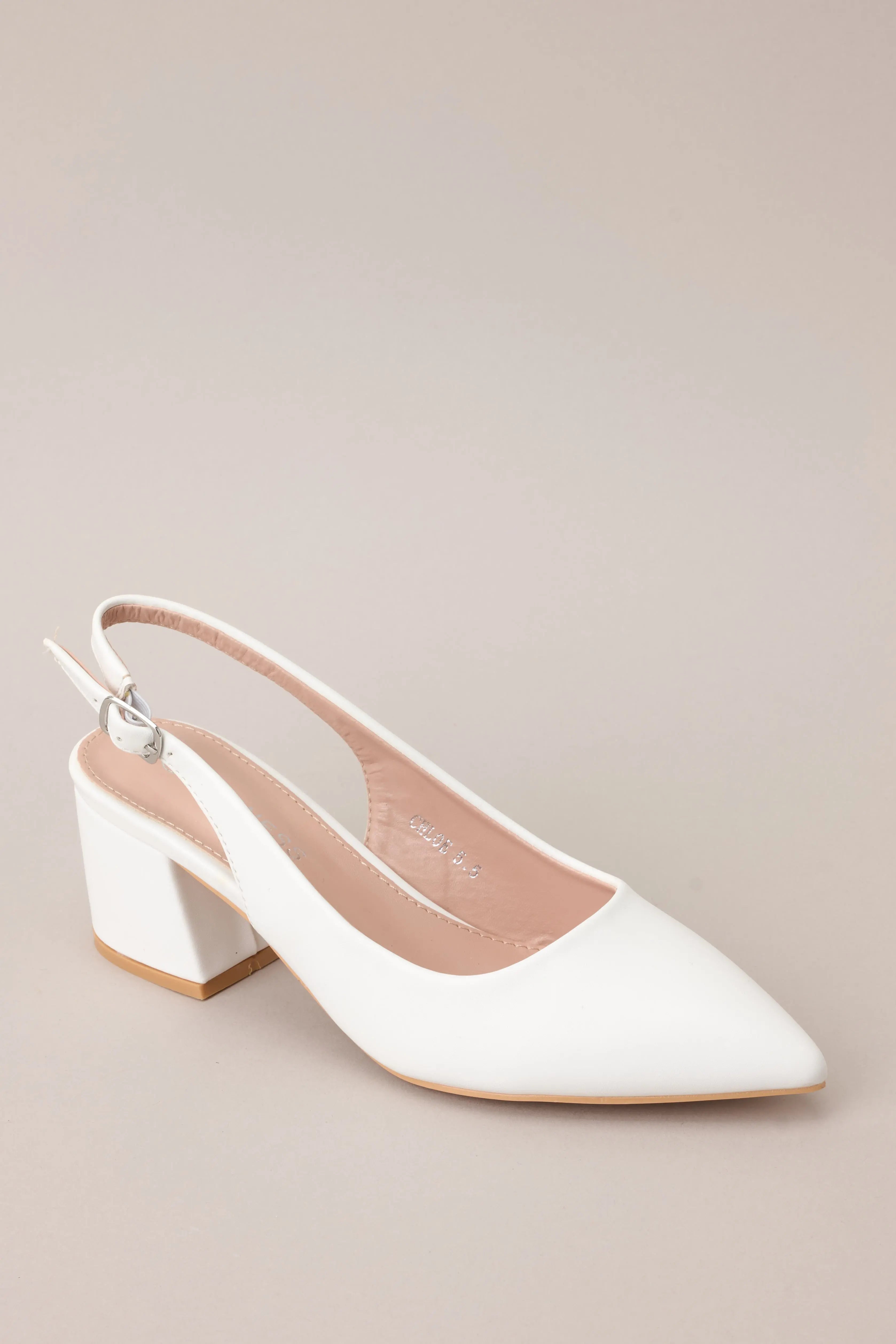 Women's Life In A Flash White Sling Back Heels | Heel Measures 2.5" 3