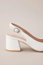 Women's Life In A Flash White Sling Back Heels | Heel Measures 2.5" 4
