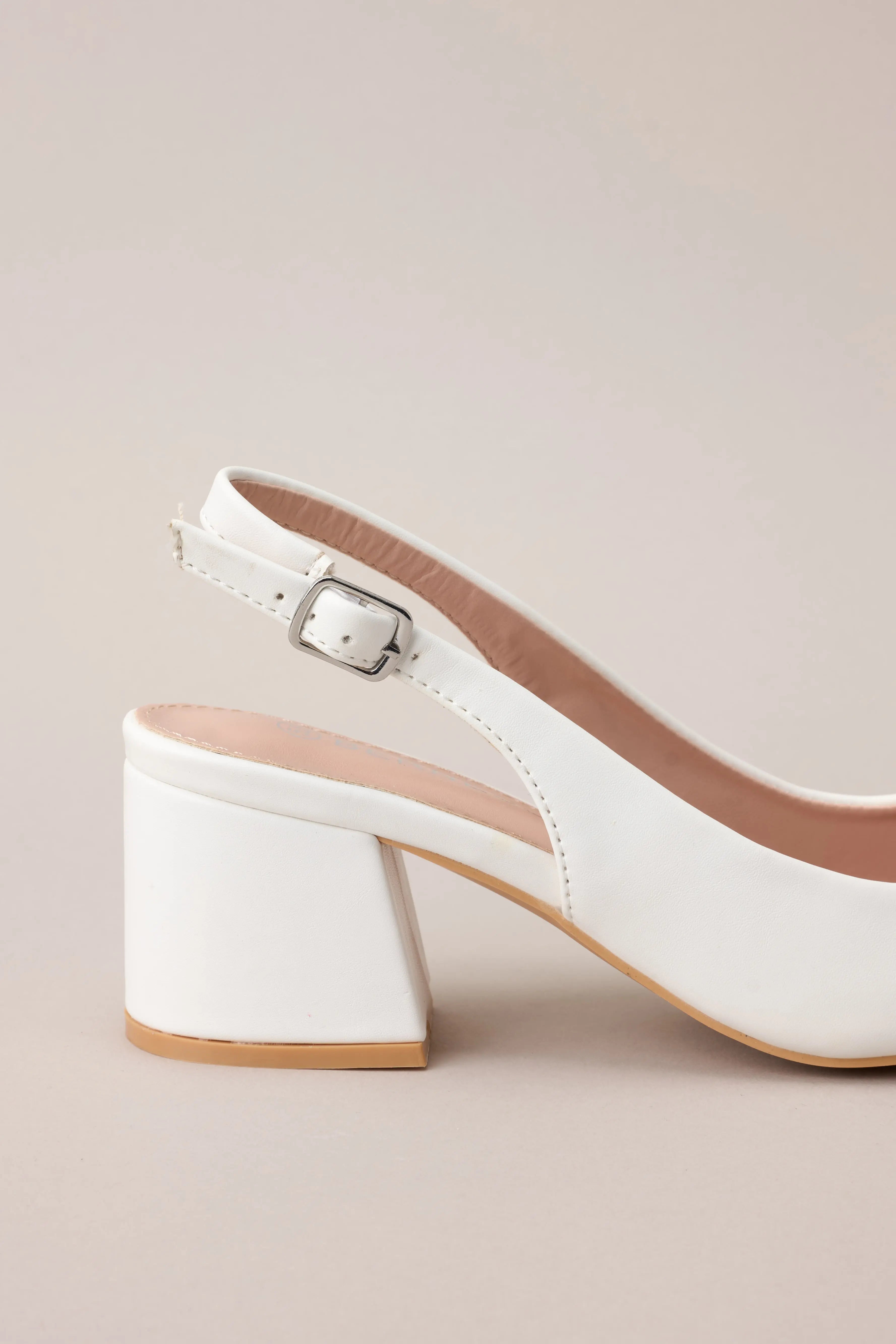Women's Life In A Flash White Sling Back Heels | Heel Measures 2.5" 4
