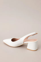 Women's Life In A Flash White Sling Back Heels | Heel Measures 2.5" 6