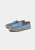 Women's Light Blue Suede Penny Seaside Espadrilles 0