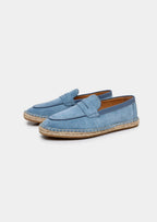Women's Light Blue Suede Penny Seaside Espadrilles 0