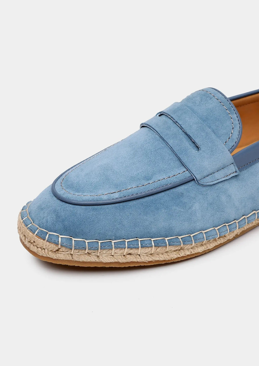 Women's Light Blue Suede Penny Seaside Espadrilles 1
