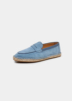 Women's Light Blue Suede Penny Seaside Espadrilles 4