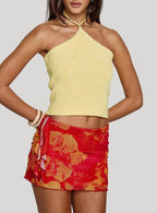 Women's Liloha Frill Mesh Mini Skirt Orange Multi 0