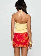 Women's Liloha Frill Mesh Mini Skirt Orange Multi 4