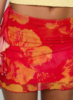 Women's Liloha Frill Mesh Mini Skirt Orange Multi 5