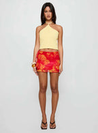 Women's Liloha Frill Mesh Mini Skirt Orange Multi 6