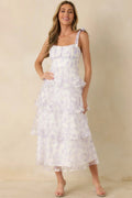Women's Living In Wonderland Lavender Tulip Floral Midi Dress | 100% Polyester 0