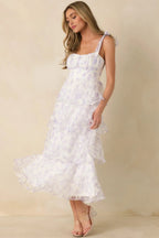 Women's Living In Wonderland Lavender Tulip Floral Midi Dress | 100% Polyester 2