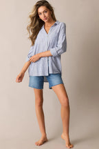 Women's Living Lightly Medium Wash Cotton High Waisted Denim Bermuda Shorts | 96% Cotton 6