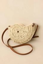 Women's Living on the Curve Ivory Natural Woven Nautilus Crossbody | This Bag Measures 9" in Length 2
