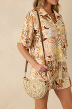 Women's Living on the Curve Ivory Natural Woven Nautilus Crossbody | This Bag Measures 9" in Length 4