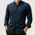 Women's Lorenzo Vitali Cotton Shirt with Mandarin Collar | Neckline: Mandarin collar 0