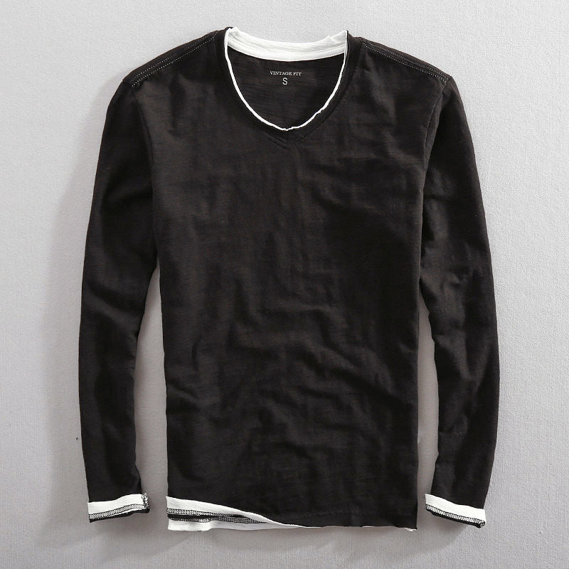 Women's Lorenzo Vitali Cotton V-Neck Long-Sleeve Top | Neckline: V-neck 1