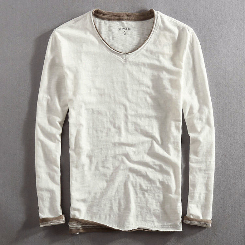 Women's Lorenzo Vitali Cotton V-Neck Long-Sleeve Top | Neckline: V-neck 2