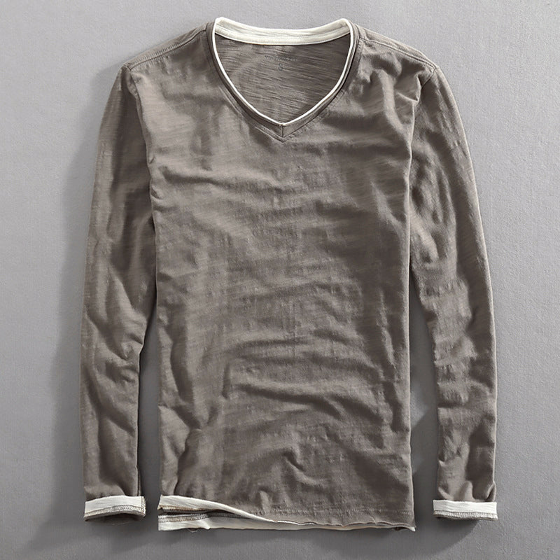 Women's Lorenzo Vitali Cotton V-Neck Long-Sleeve Top | Neckline: V-neck 3