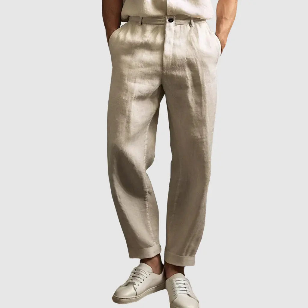 Women's Lorenzo Vitali Linen Straight Cut Pants | Material: High-quality linen blend 0