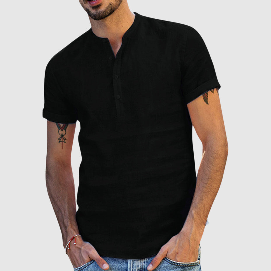 Women's Lorenzo Vitali Linen V-Neck Shirt | Material: Premium cotton-linen blend 1
