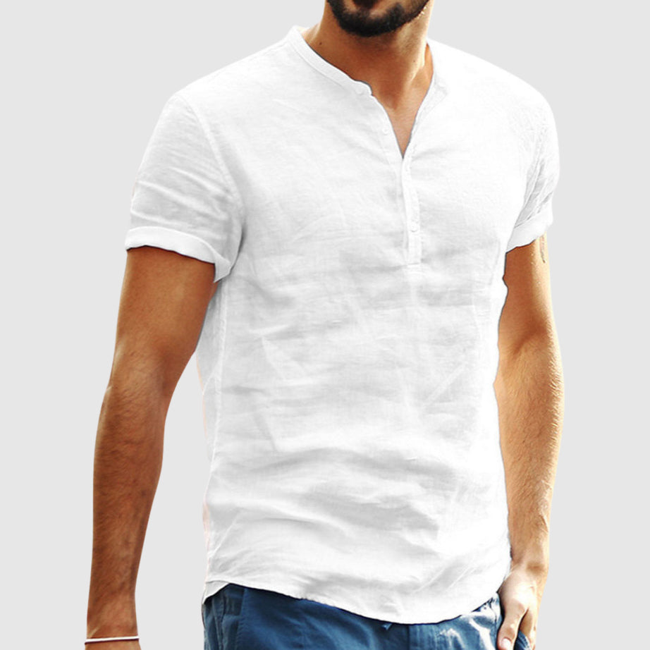 Women's Lorenzo Vitali Linen V-Neck Shirt | Material: Premium cotton-linen blend 2