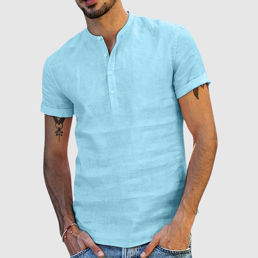 Women's Lorenzo Vitali Linen V-Neck Shirt | Material: Premium cotton-linen blend 4