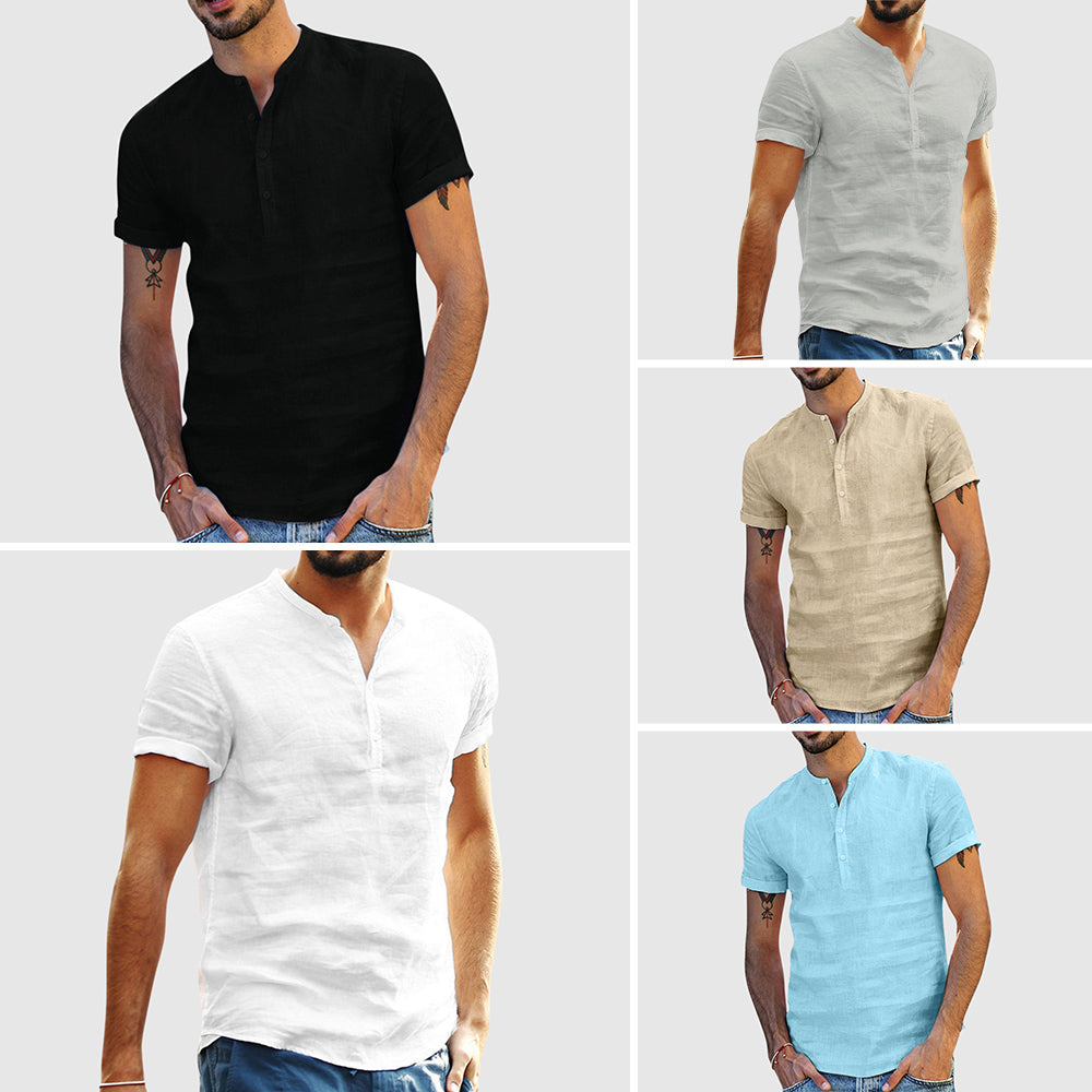 Women's Lorenzo Vitali Linen V-Neck Shirt | Material: Premium cotton-linen blend 5