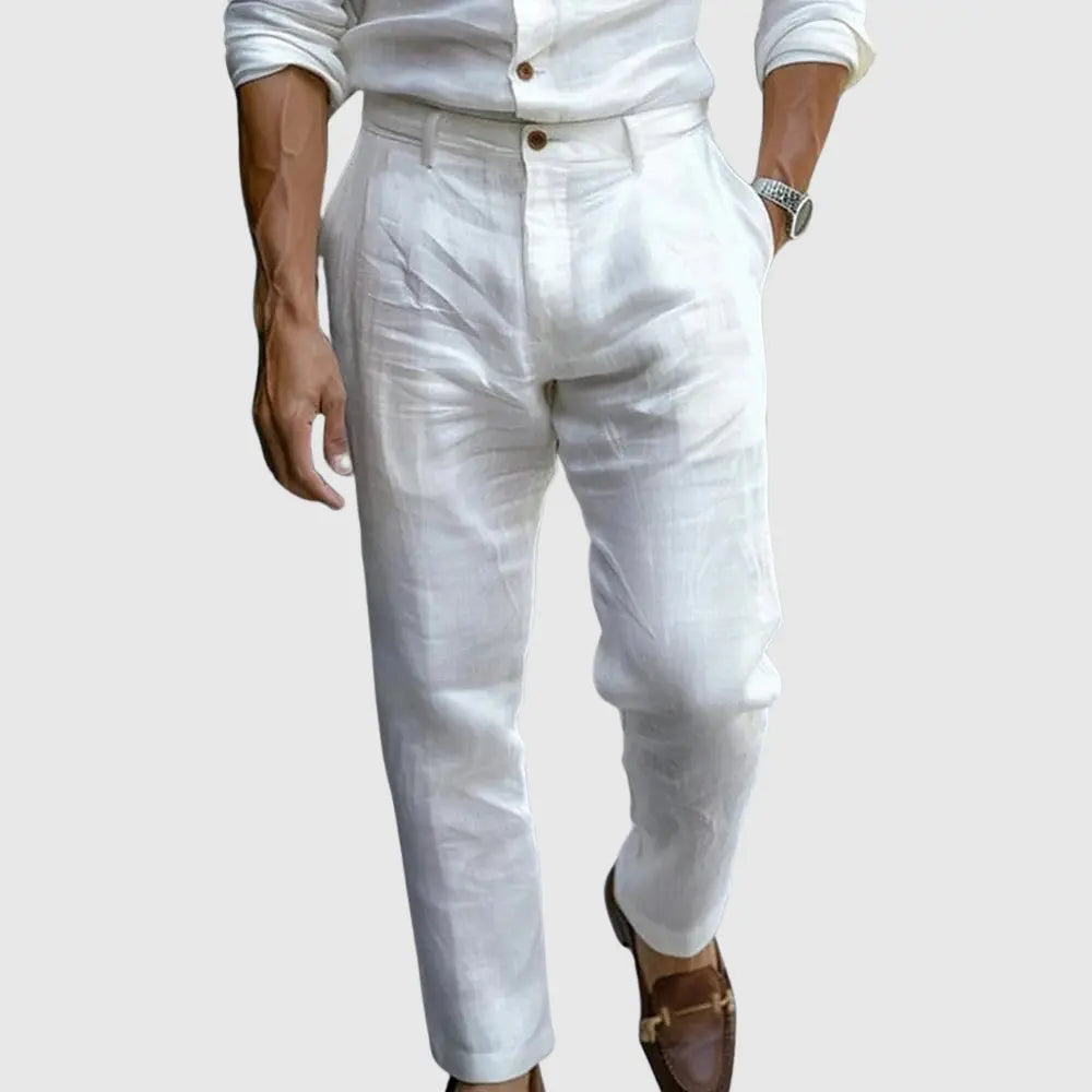 Women's Lorenzo Vitali Luxe Linen Pants | Material: Premium cotton-linen blend 3