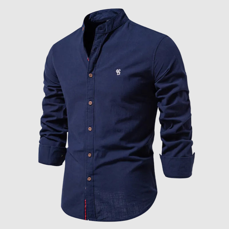 Women's Lorenzo Vitali Stand Collar Cotton Shirt | Collar: Stand collar 0