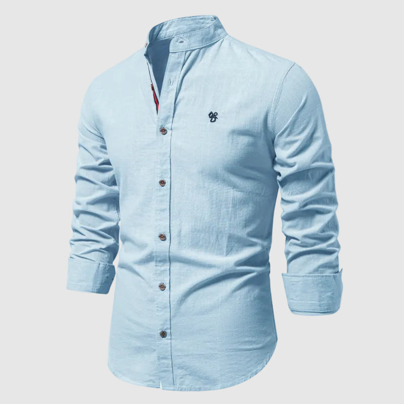 Women's Lorenzo Vitali Stand Collar Cotton Shirt | Collar: Stand collar 1