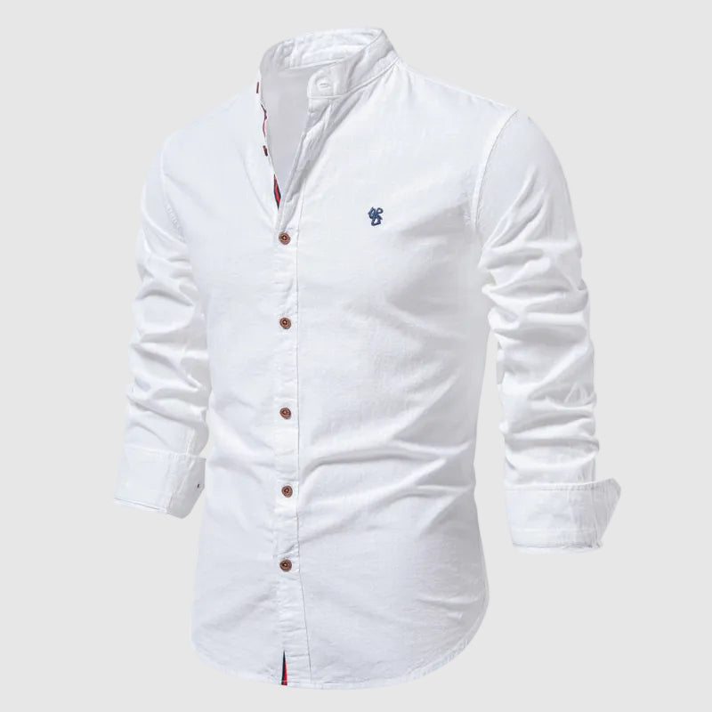 Women's Lorenzo Vitali Stand Collar Cotton Shirt | Collar: Stand collar 2