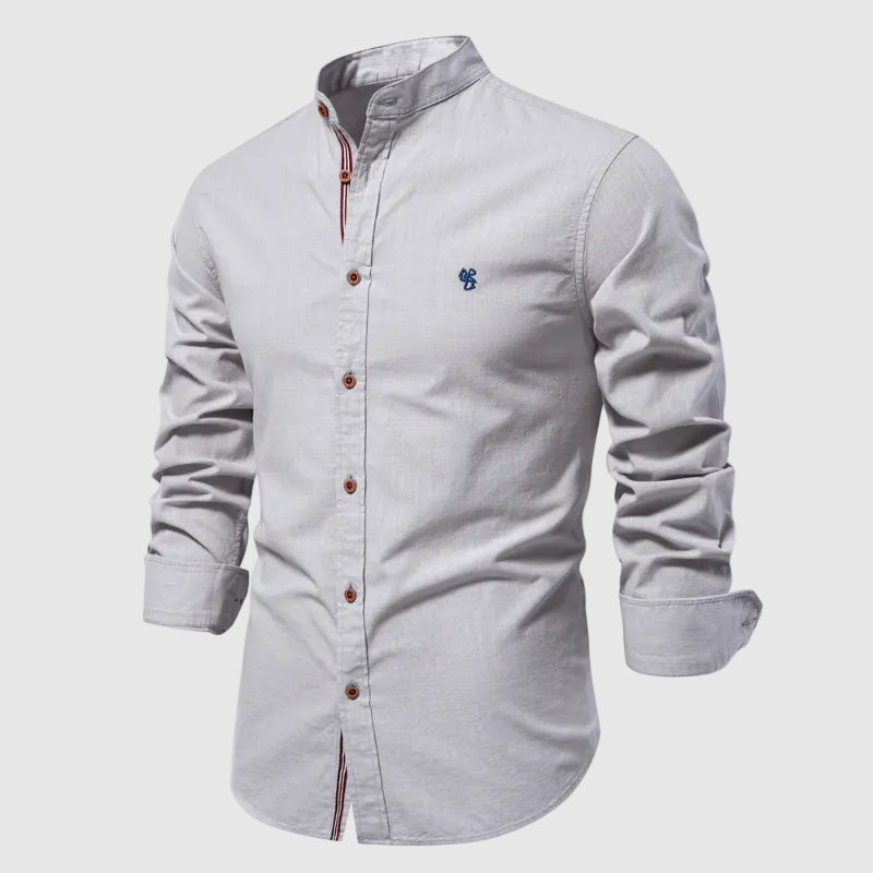 Women's Lorenzo Vitali Stand Collar Cotton Shirt | Collar: Stand collar 3