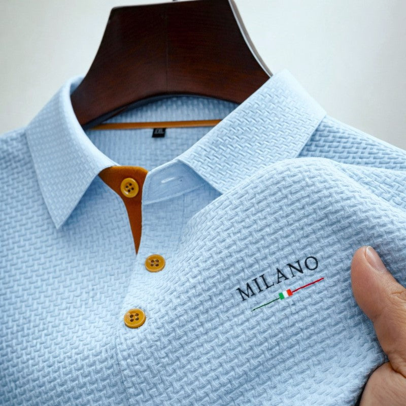 Women's Lorenzo Vitali Textured Polo Shirt with Button Placket | Closure: Button placket 1