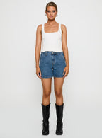 Women's Lou Carpenter Denim Shorts Mid Wash 6