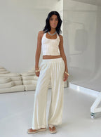 Women's Louis Linen Blend Pants Off White 2