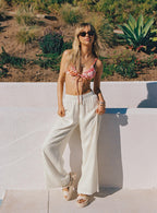 Women's Louis Linen Blend Pants Off White 7