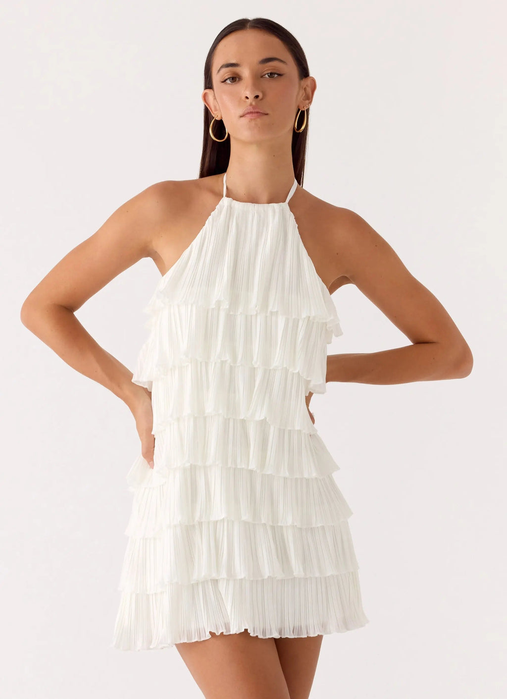 Women's Lunar Bloom | Women's Summer Dress with Halter Neck & Tiered Ruffles | Effortless Feminine Style | Halter neckli 3
