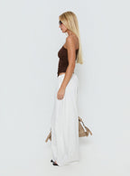 Women's Lunea Concealed Waistband Pants White | Wide-leg pants in a low-rise fit 3