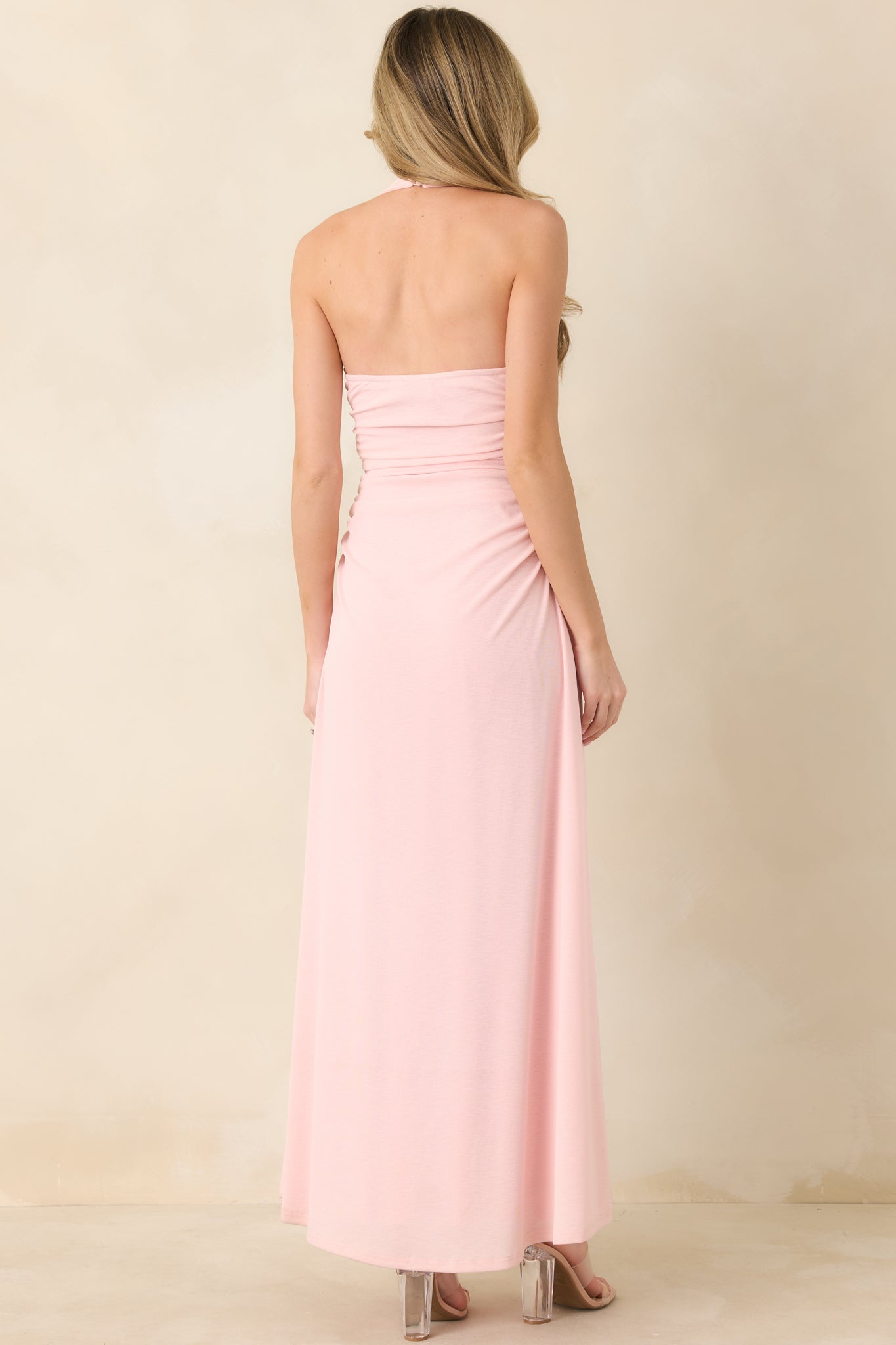 Women's MINKPINK Amelia Soft Pink Halter Midi Dress | 95% Polyester & 5% Elastane 5