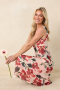Women's MINKPINK Arabella Red Floral Mesh Midi Dress | 100% Polyester 0