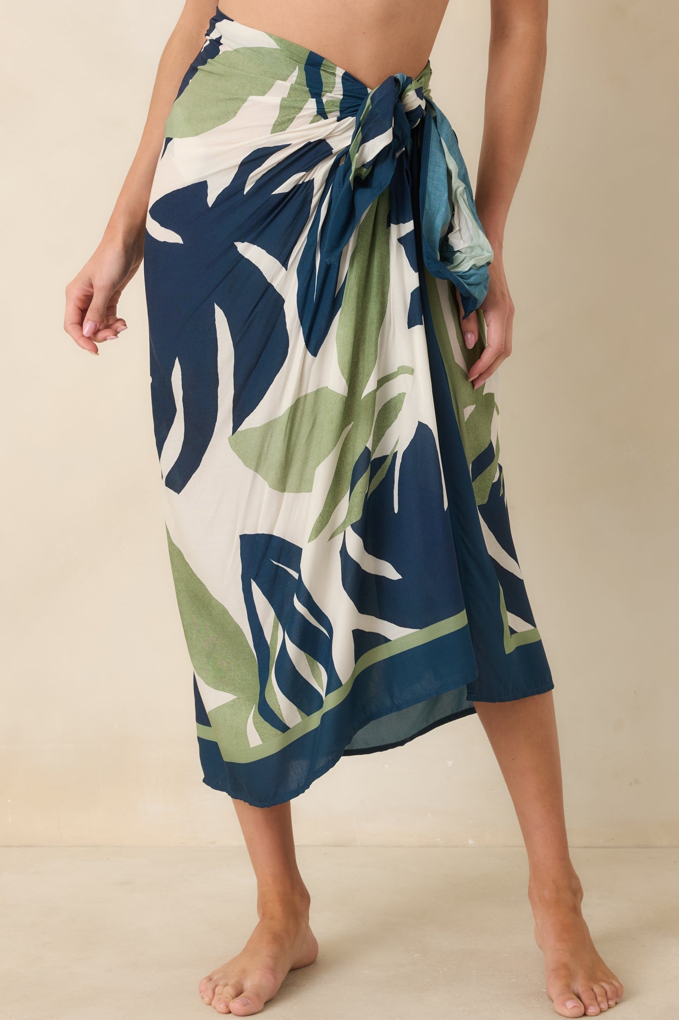 Women's MINKPINK Azure Green & Blue Palm Leaves Sarong | 100% Viscose 0