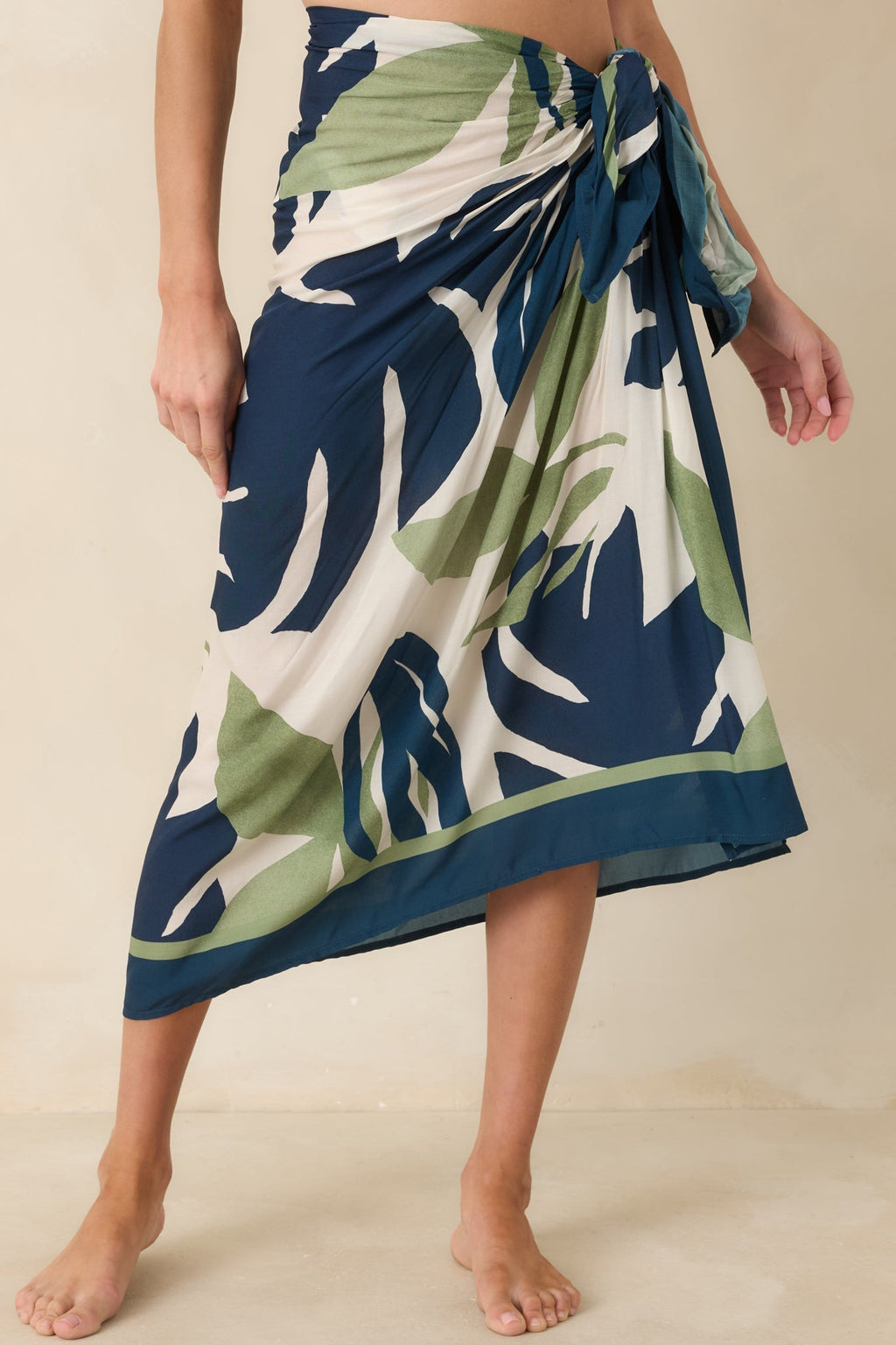 Women's MINKPINK Azure Green & Blue Palm Leaves Sarong | 100% Viscose 2