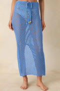 Women's MINKPINK Balmy Blue Crochet Hipster Skirt | 60% Cotton & 40% Acrylic 0