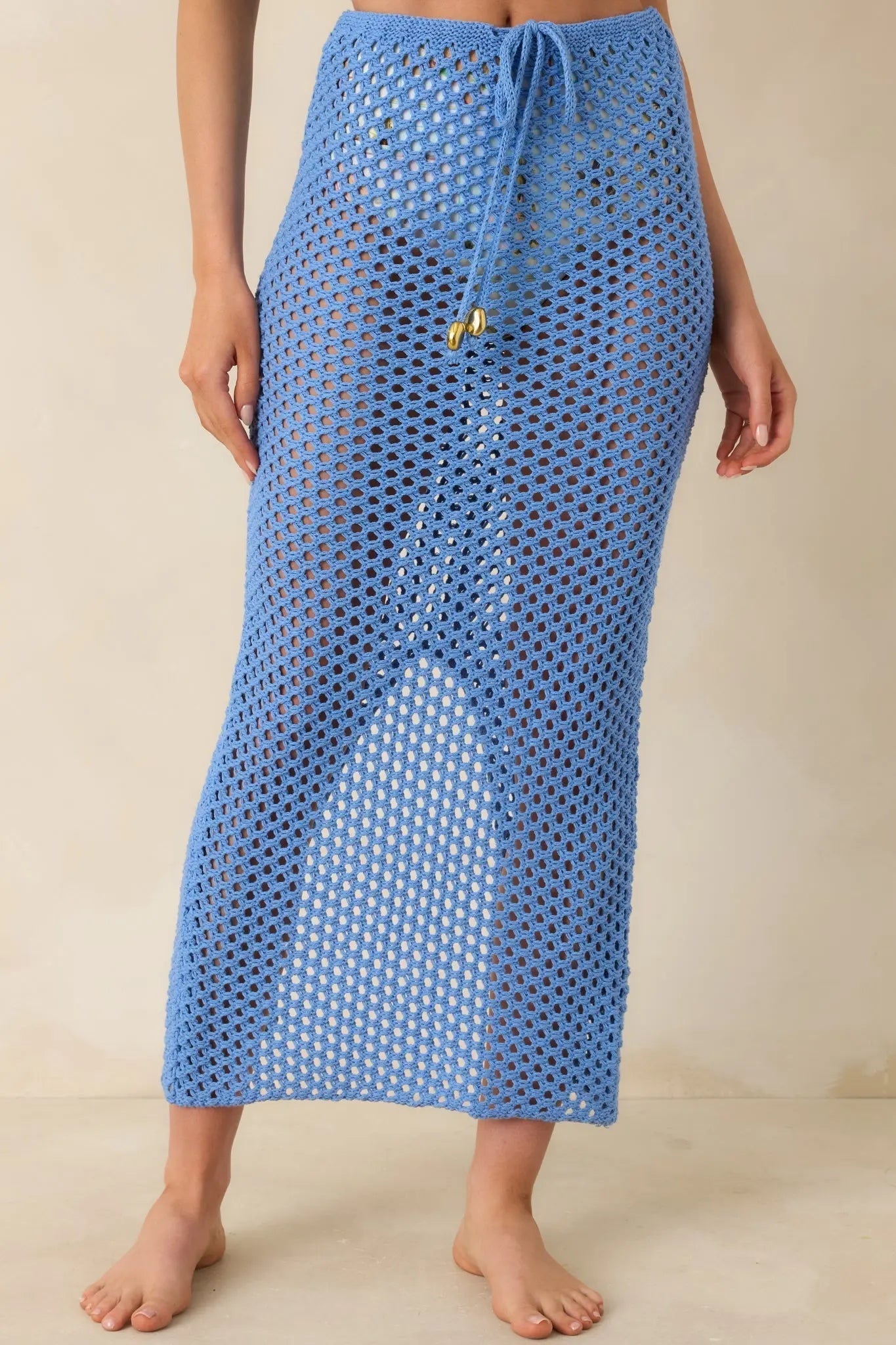 Women's MINKPINK Balmy Blue Crochet Hipster Skirt | 60% Cotton & 40% Acrylic 4