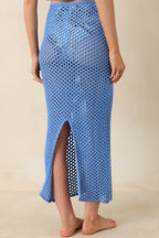 Women's MINKPINK Balmy Blue Crochet Hipster Skirt | 60% Cotton & 40% Acrylic 6