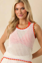 Women's MINKPINK Cali White Cotton Crochet Knit Scallop Edge Top | 100% Cotton 2