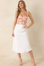 Women's MINKPINK Camille Pink Floral Mesh Bustier | 93% Polyester & 7% Elastane 3