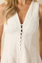 Women's MINKPINK Daphne White Cotton Jacquard Button-Up Playsuit | 100% Cotton 1