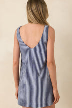 Women's MINKPINK Delmar Blue Pinstripe Mini Shift Dress | 80% Cotton & 20% Linen 7
