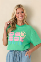 Women's MINKPINK Do Sol Green Cotton Printed Tee | 100% Cotton 1